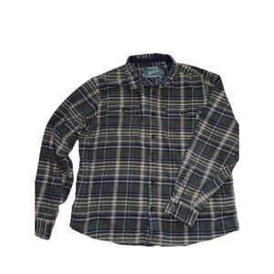 Woolrich Men’s Plaid Outdoors Woodsy 100% Cotton Green Navy Sz XXL